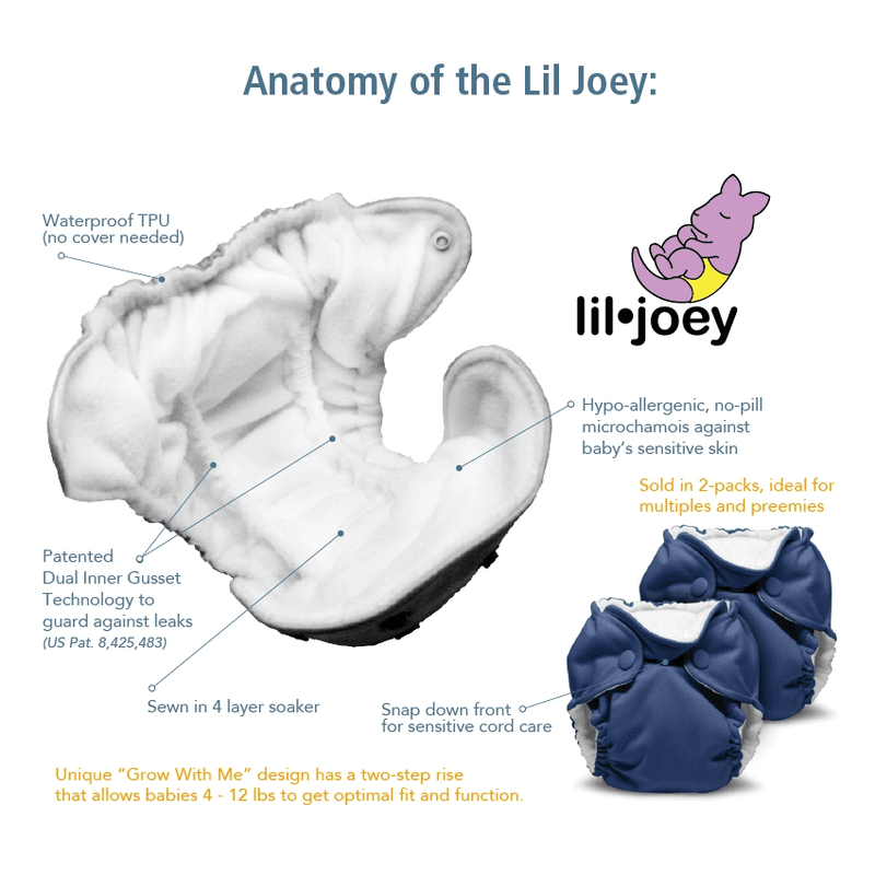 Lil Joey nyfødt 2 pk tøybleier Lava