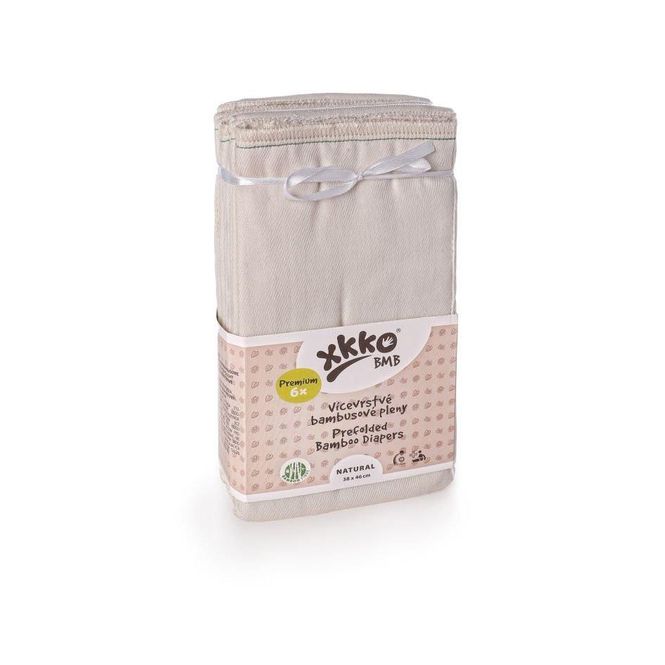 Hovedbilde Bambus prefold tøybleier - Premium Natural 6 pk